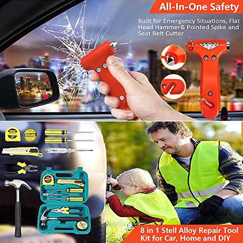 Beloskida Car Emergency Roadside Tool Kit with Jumper Cable Shovel,Auto Truck Vehicle Assistant Safety Kit Bag for Men Women with First Aid Kit - Image 3