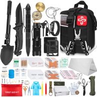 238Pcs Emergency Survival Kit and First Aid Kit, Professional Survival Gear Tool with Tactical Molle Pouch and Emergency Tent for Earthquake