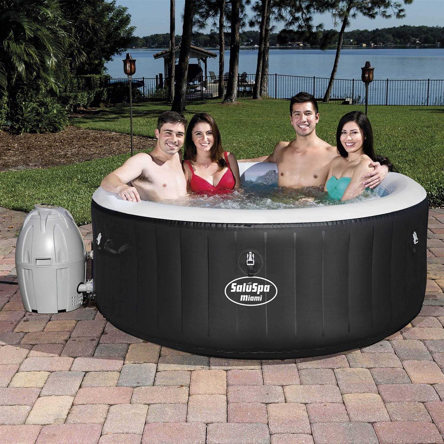 Bestway Miami SaluSpa 4 Person Iatable Round Hot Tub with 140 AirJets - Image 2