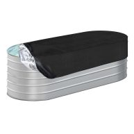 4ft Waterpoof Oval Stock Tank Pool Cover rubermaid Horse Trough Cold Plunge Tub for Farm Water Tank Cover Outdoor Ice Bath Tub Covers Protector