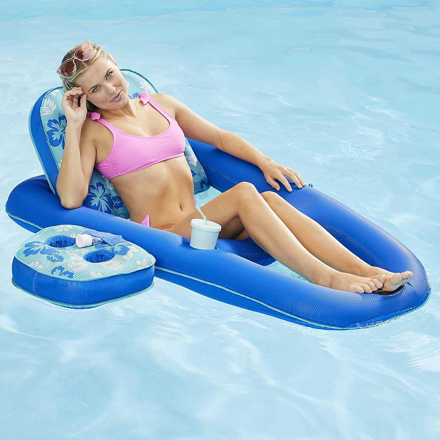 Aqua Azl14856 Campania Ultimate 2 in 1 Pool Float Lounge & Caddy - Image 5