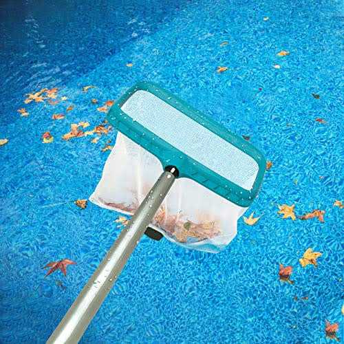 Poolwhale Professional Pool Skimmer Net Heavy Duty Swimming Leaf Rake Cleaning Tool with Deep Fine Nylon Mesh Net Bag - Image 3