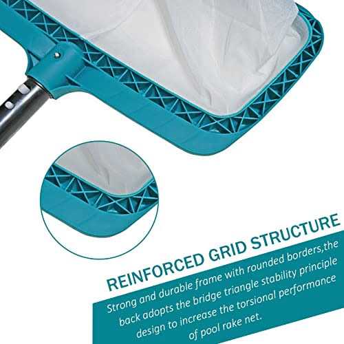 Poolwhale Professional Pool Skimmer Net Heavy Duty Swimming Leaf Rake Cleaning Tool with Deep Fine Nylon Mesh Net Bag - Image 4