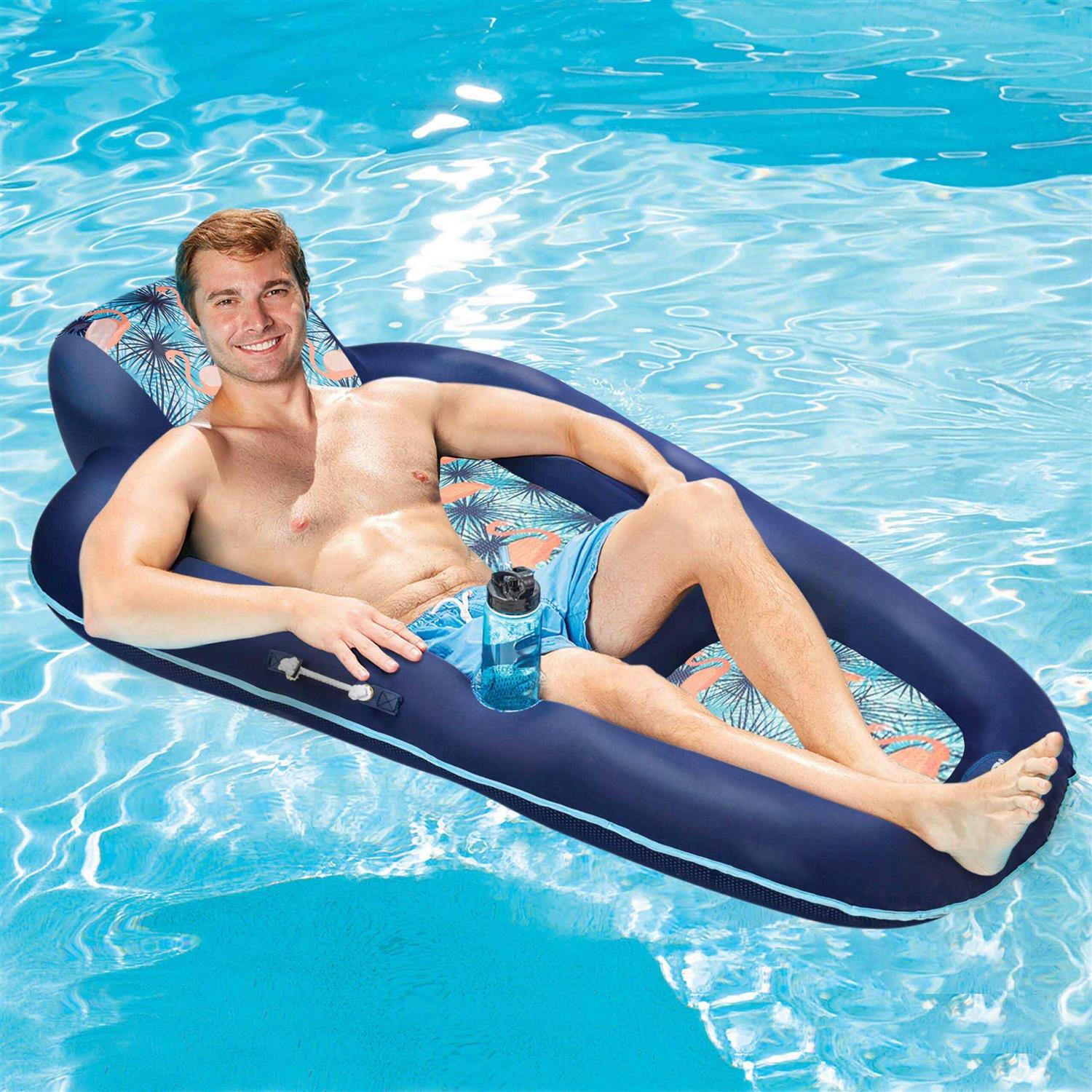 Aqua Luxury Water Lounge X-Large Iatable Pool Float with Headrest - Image 5