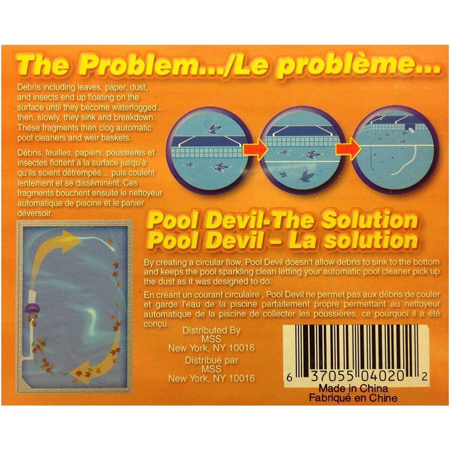 Pooldevil Pro Automatic Pool Surface Dirt and Leaf Skimmer Cleaner 100039 - Image 2
