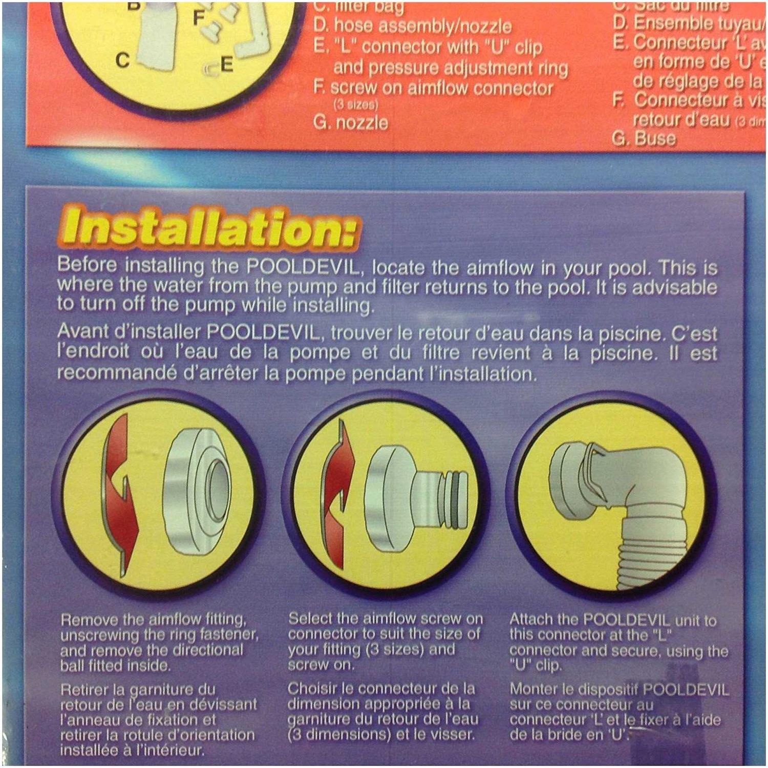 Pooldevil Pro Automatic Pool Surface Dirt and Leaf Skimmer Cleaner 100039 - Image 3