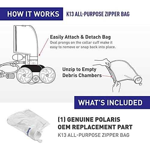 Polaris K13 vac-sweep All Purpose Zipper pool cleaner Replacement Bag for 280 - Image 4