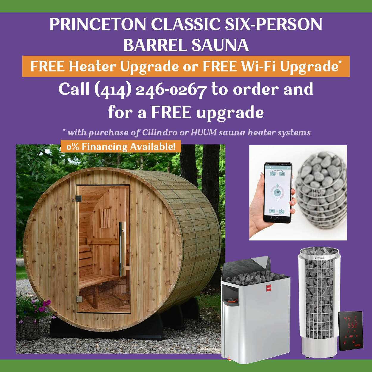 Almost Heaven Princeton 6 Person Classic Barrel Sauna - Image 4