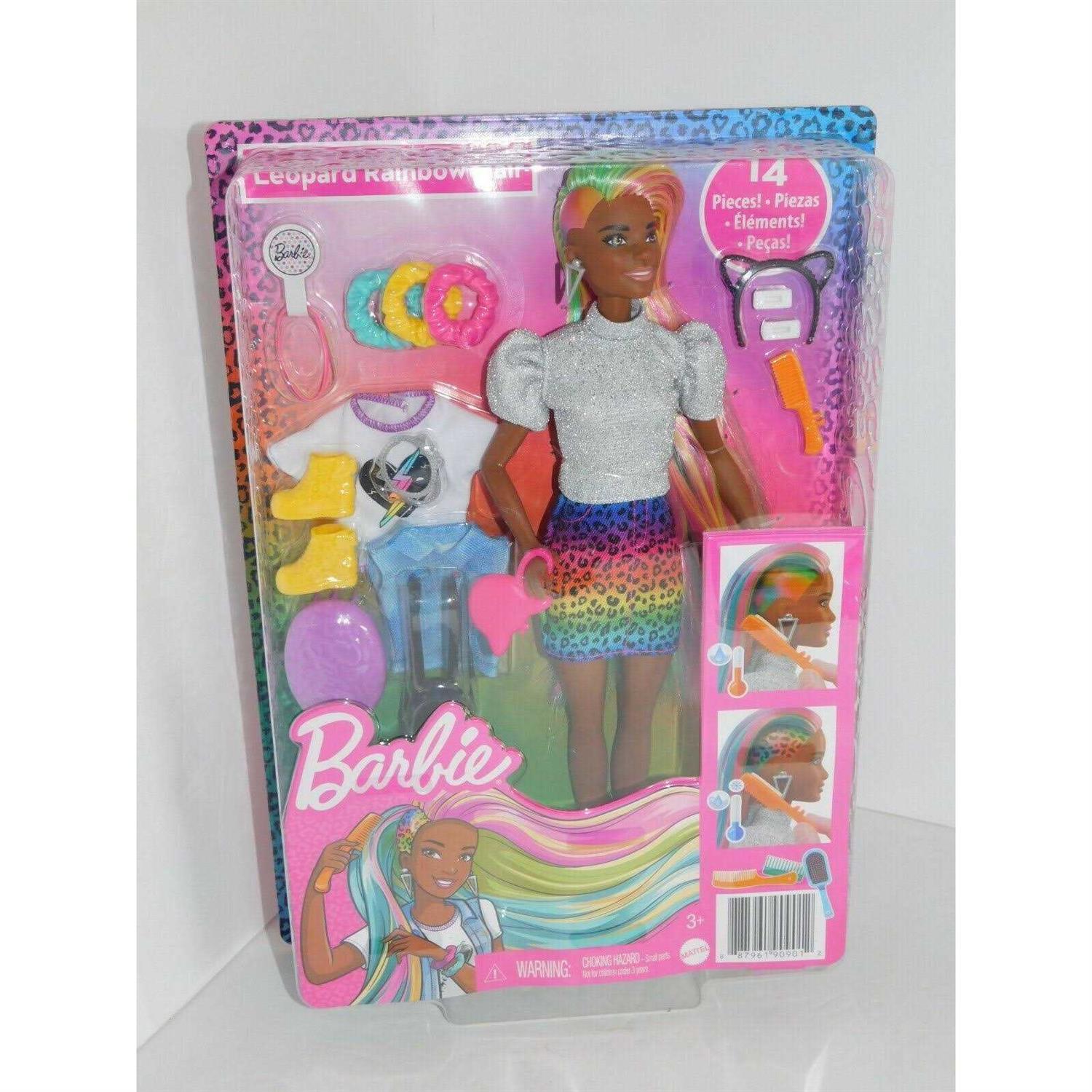 Barbie Leopard Rainbow Hair Doll - Image 5