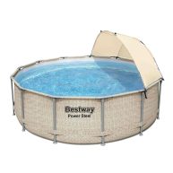 Bestway Power Steel 13′ x 42 inch Above Ground Swimming Pool Set with Canopy
