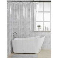 Amazerbath Heavy Duty Shower Curtain 72 x 72 Inches Clear Plastic Shower Curtain