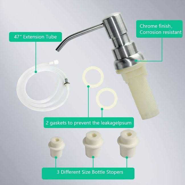 OHiHi Soap Dispenser for Kitchen Sink Built in Sink Soap Dispenser - Image 4