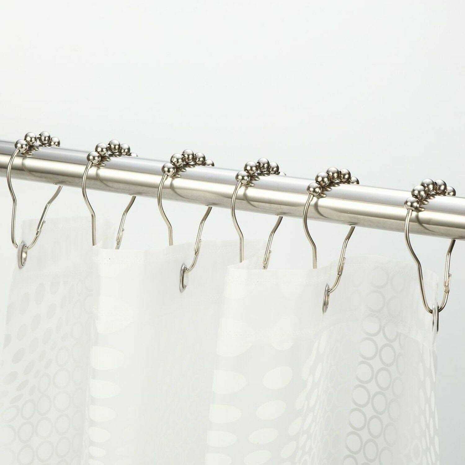 Amazer Shower Curtain Hooks Rings Metal Wide Shower Curtain Rings Hooks for Bathroom Shower Rod Curtains - Image 5
