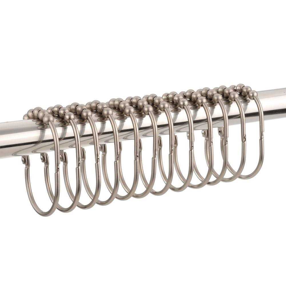 Amazer Shower Curtain Hooks Rings Metal Wide Shower Curtain Rings Hooks for Bathroom Shower Rod Curtains - Image 2