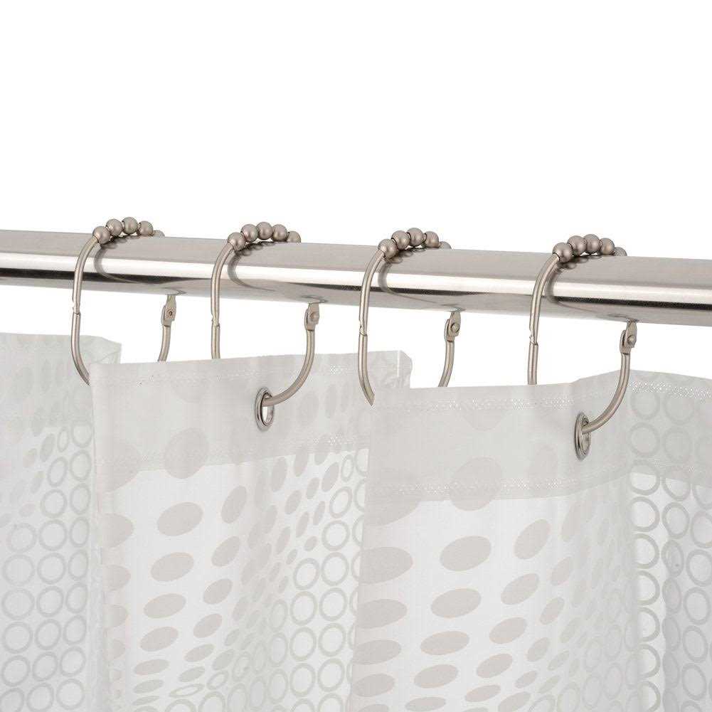 Amazer Shower Curtain Hooks Rings Metal Wide Shower Curtain Rings Hooks for Bathroom Shower Rod Curtains - Image 5