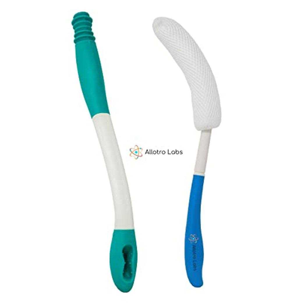 Allotro Labs Extended Reach Comfort Kit Includes Long Reach Toilet Wiping Tool And Long Reach Bath Brush. Designed to Help Anyone with Accessibility Issues