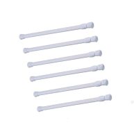 qinsou Tension Rods 6 Pack Adjustable Spring Steel cupboard Bars Tension curtain Rod Shower Rod closet Rod Tensions Rod Extend