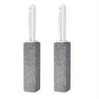 2 Pack Toilet Bowl Clean Brush with Handle,Powerfully Cleans Away Limescale Stain,Hard Water Rings, Calcium Buildup,Iron and Rust. for Cleaning