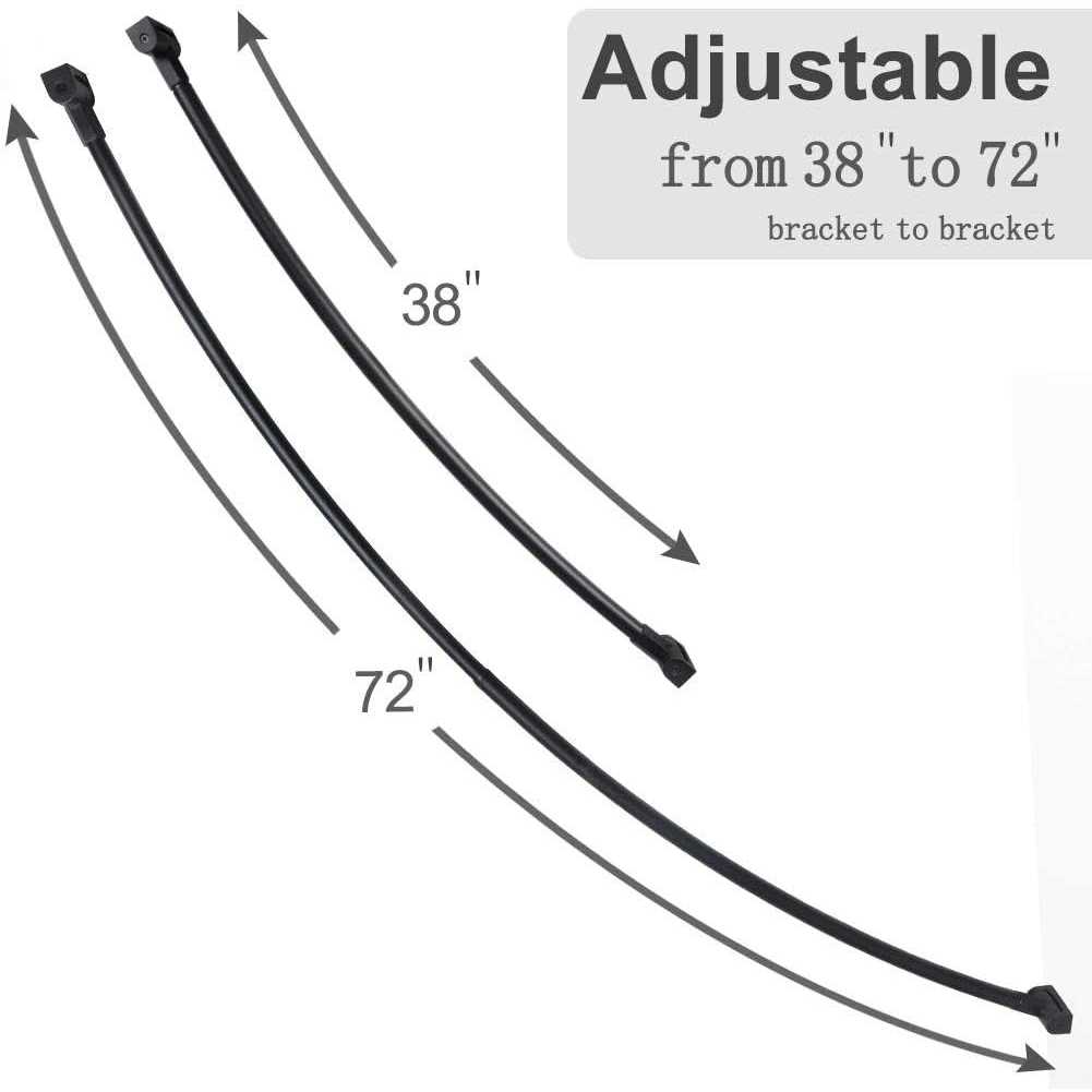 Prettyhome Adjustable Arched Curved Shower Curtain Rod Rustproof Expandable Aluminum Metal Shower Rod 38-72 Inches Telescoping Design Exquisite - Image 5