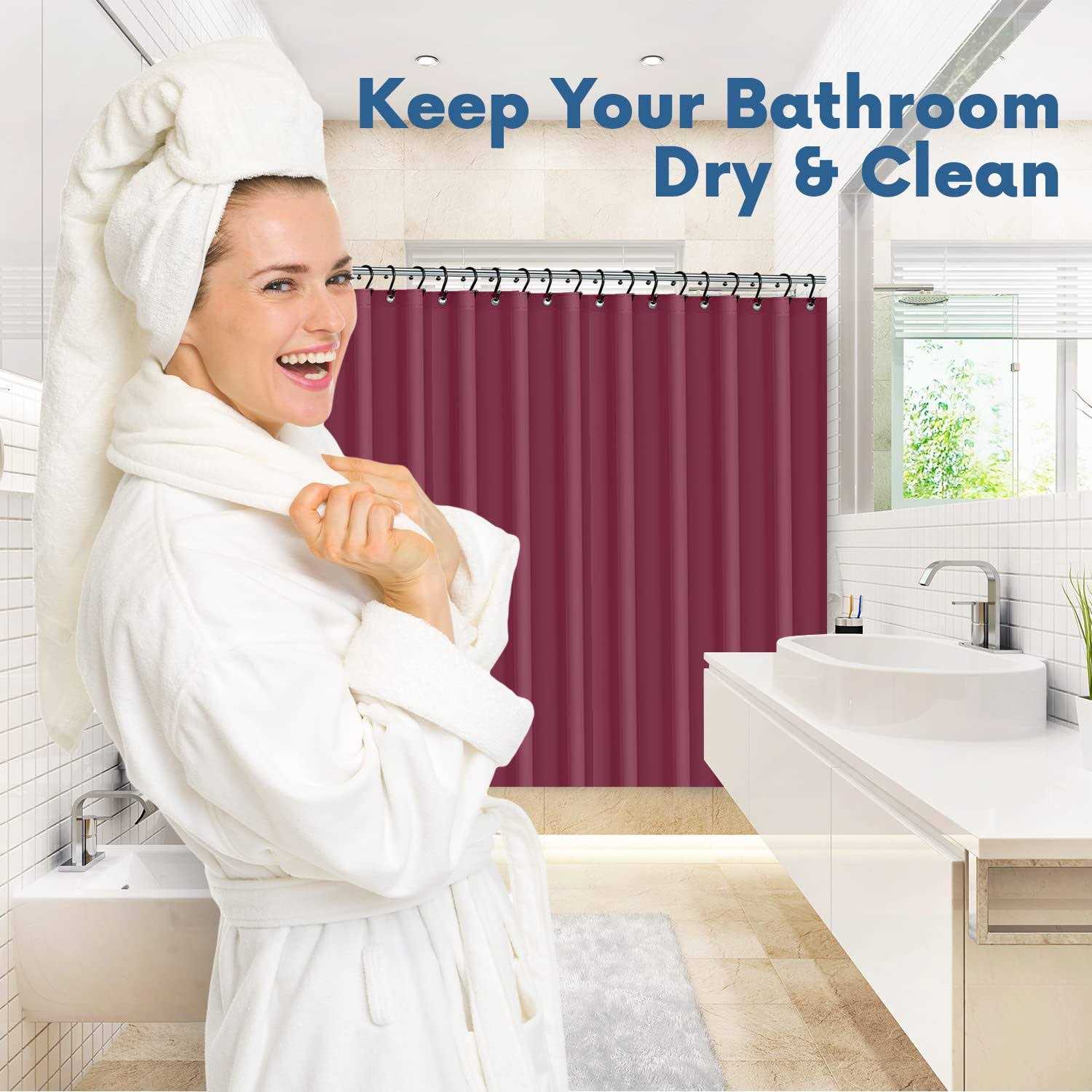 Premium Shower Curtain Liner, 72W X 72H PVC-Free, 6G PEVA Shower Curtain with 12 Rust Proof Grommets And Magnet-weighted Bottom Hem - Image 2