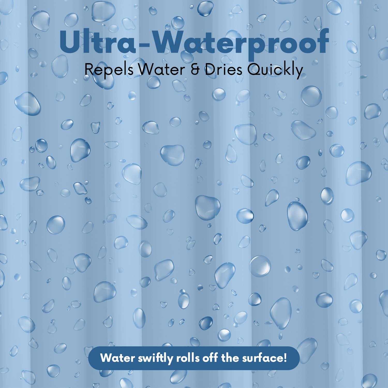 Premium Shower Curtain Liner, 72W X 72H PVC-Free, 6G PEVA Shower Curtain with 12 Rust Proof Grommets And Magnet-weighted Bottom Hem - Image 3