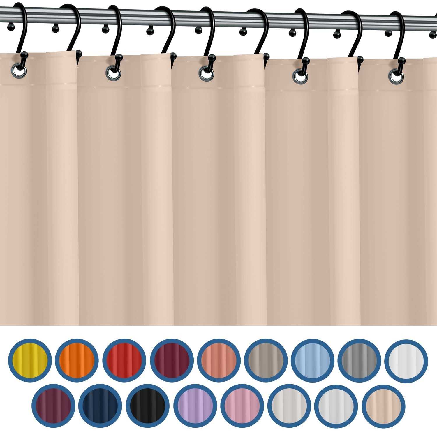 Premium Shower Curtain Liner, 72W X 72H PVC-Free, 6G PEVA Shower Curtain with 12 Rust Proof Grommets And Magnet-weighted Bottom Hem - Image 4