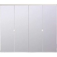 ReliaBilt 36-in x 80-in White Mirrored Glass Prefinished Mirror Bifold Door Hardware Included 443523