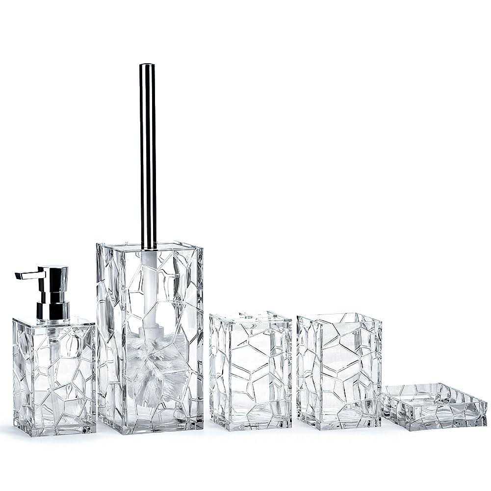 Purple Acrylic Bathroom Accessory Set 5 Pcs Bathroom Accessories Set With Lot