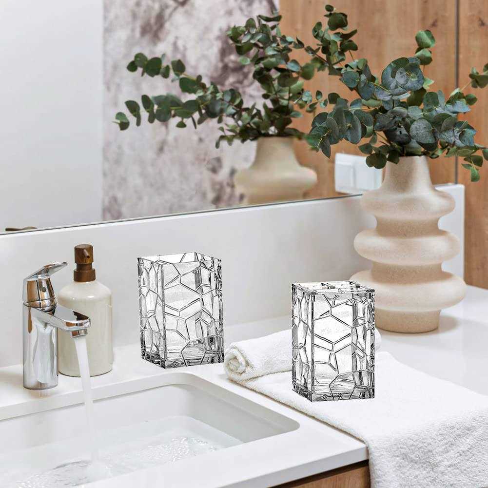 Purple Acrylic Bathroom Accessory Set 5 Pcs Bathroom Accessories Set With Lot - Image 5