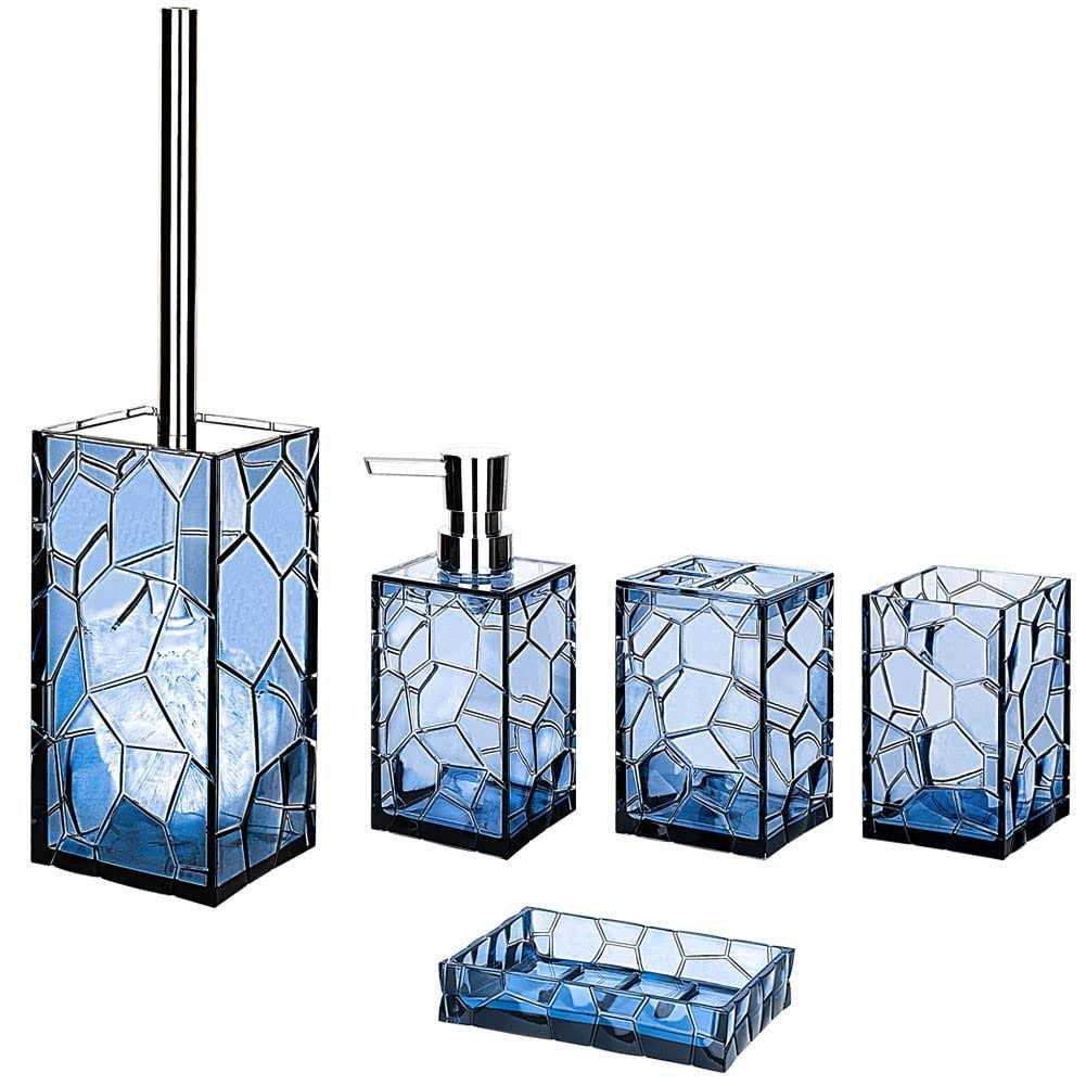 Purple Acrylic Bathroom Accessory Set 5 Pcs Bathroom Accessories Set With Lot