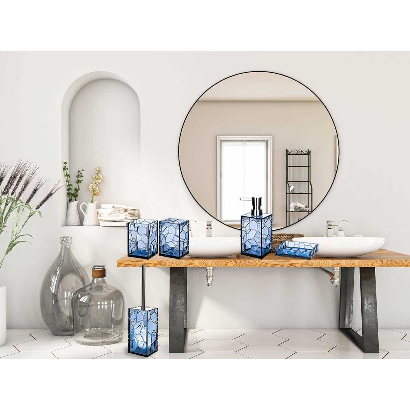 Purple Acrylic Bathroom Accessory Set 5 Pcs Bathroom Accessories Set With Lot - Image 2