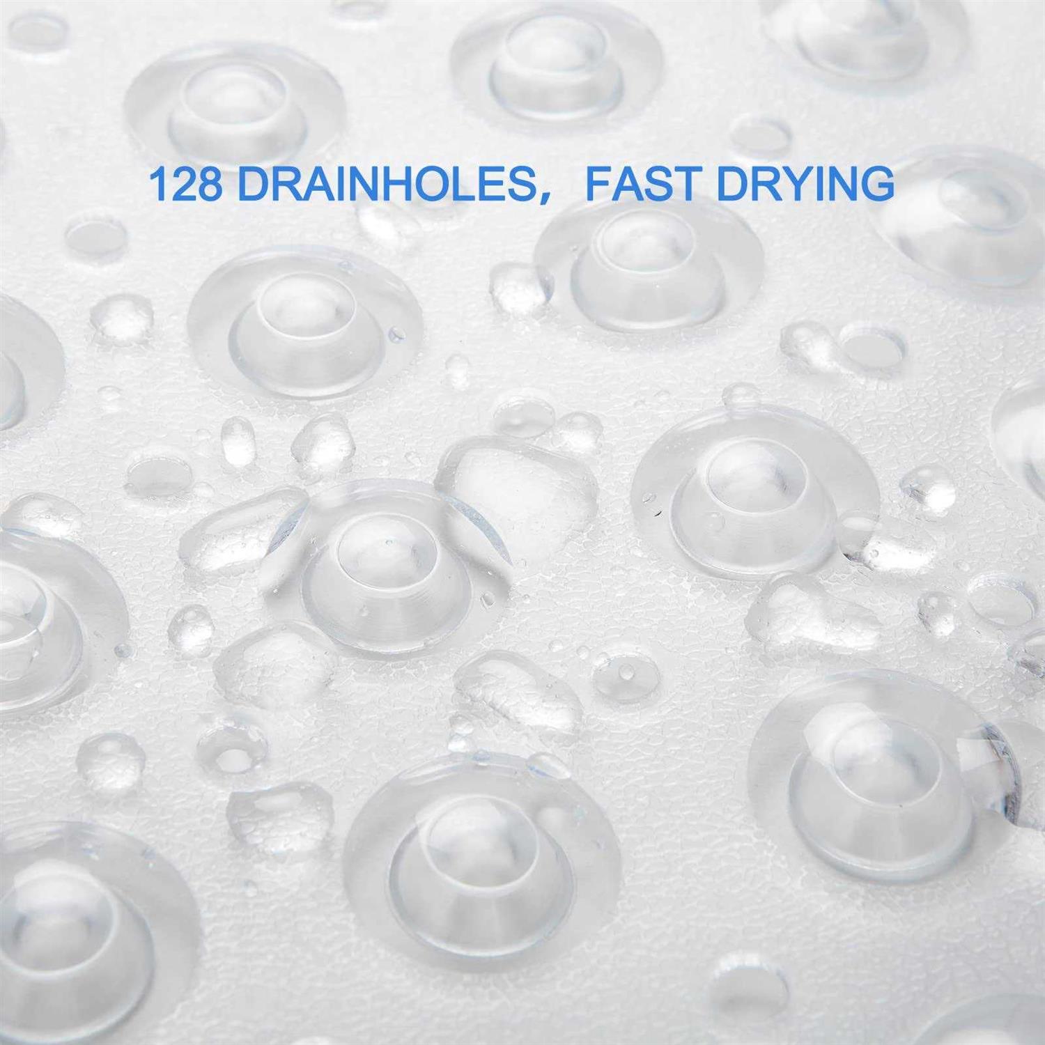 AmazerBath Bath Tub Mat, 40 x 16 Inches Non-Slip Shower Mats with Suction Cups and Drain Holes - Image 2