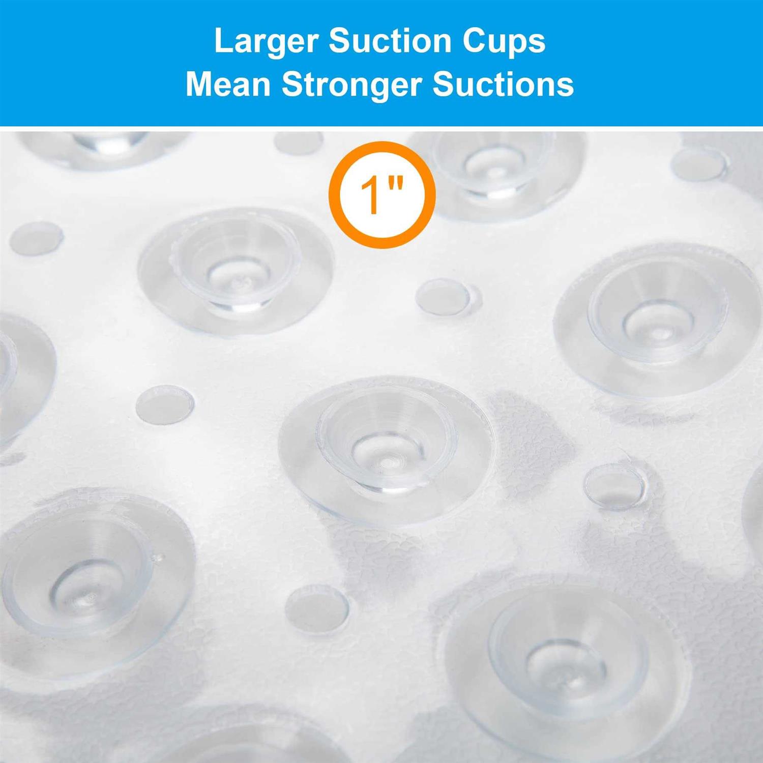 AmazerBath Bath Tub Mat, 40 x 16 Inches Non-Slip Shower Mats with Suction Cups and Drain Holes - Image 2