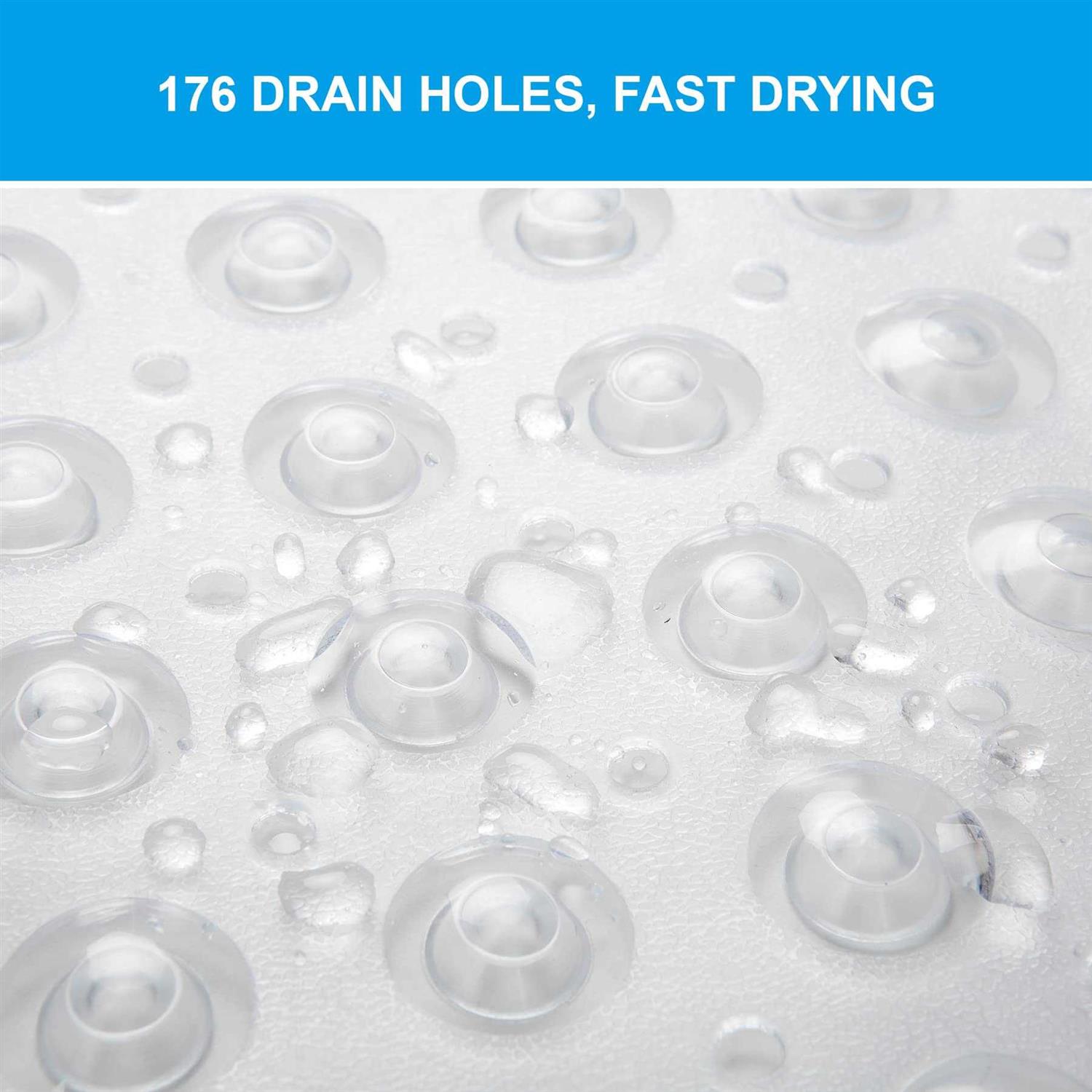 AmazerBath Bath Tub Mat, 40 x 16 Inches Non-Slip Shower Mats with Suction Cups and Drain Holes - Image 4