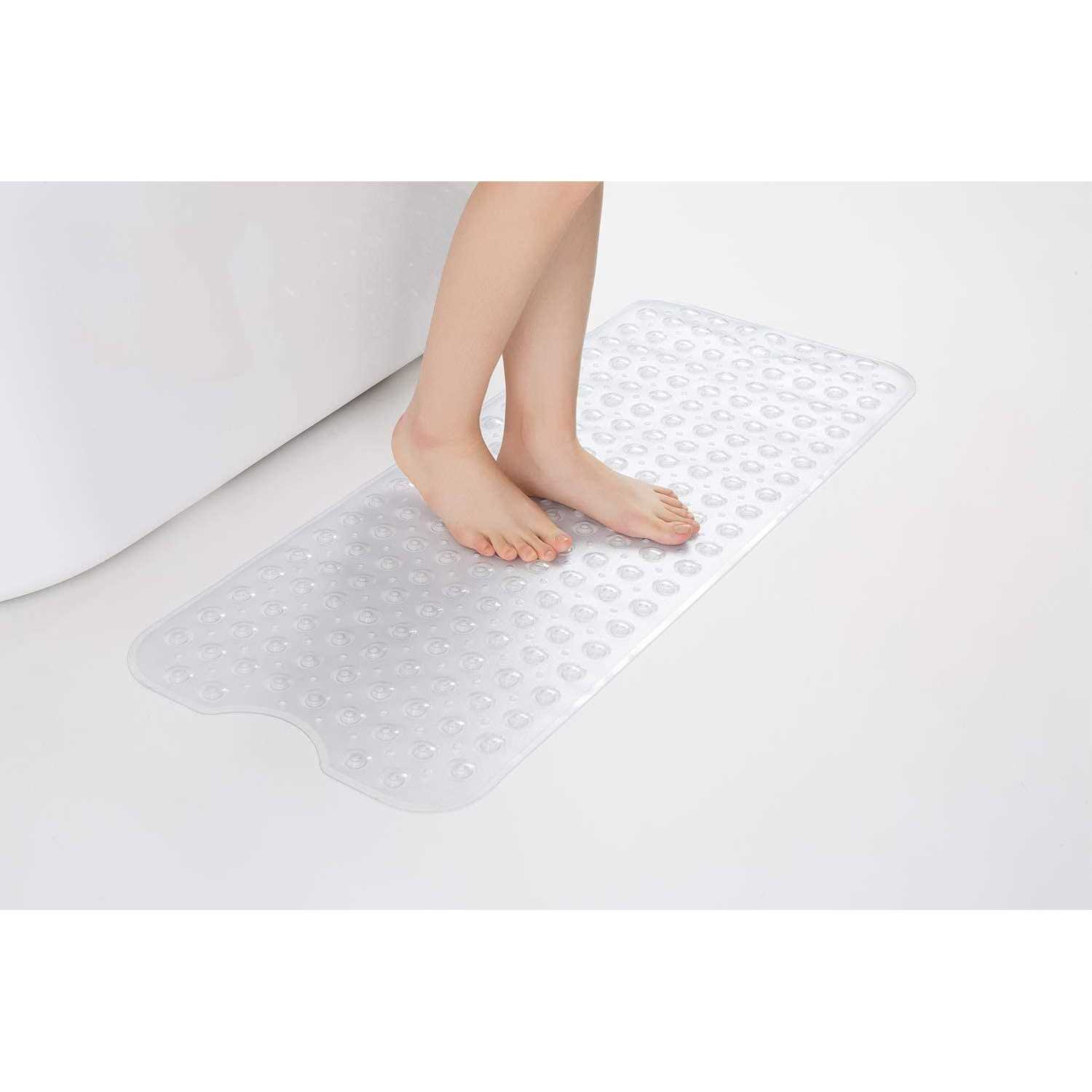 AmazerBath Bath Tub Mat, 40 x 16 Inches Non-Slip Shower Mats with Suction Cups and Drain Holes - Image 5