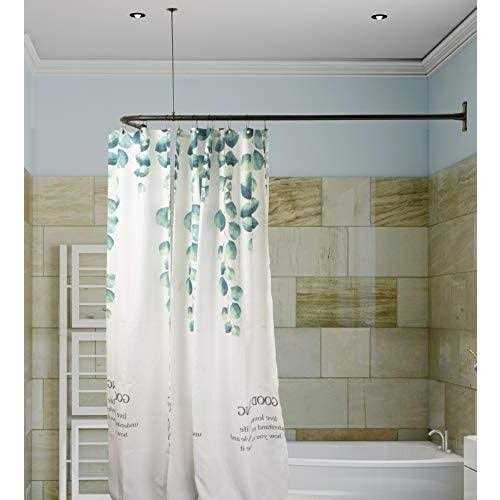 Artiwell L Shaped Shower Curtain Rod Bathroom Bathtub Corner Shower Curtain Rod with Ceiling Support