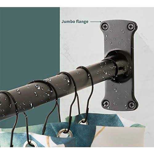 Artiwell L Shaped Shower Curtain Rod Bathroom Bathtub Corner Shower Curtain Rod with Ceiling Support - Image 2