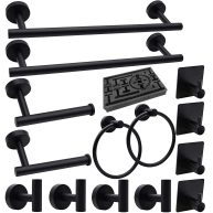 14-Pieces Matte Black Bathroom Accessories Set Stainless Steel Bathroom Hardware Set