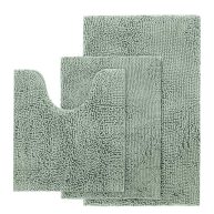 Aoacreations Chenille Shag Bath Rugs Shaggy Bathroom Mat Set of 3 Piece