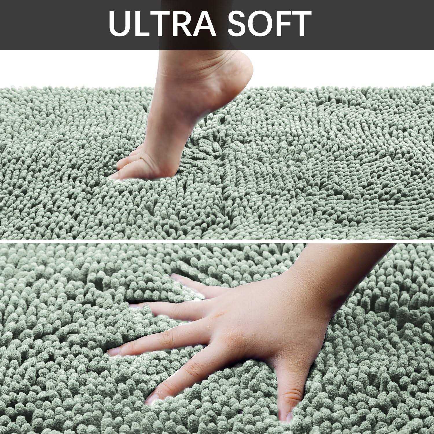 Aoacreations Chenille Shag Bath Rugs Shaggy Bathroom Mat Set of 3 Piece - Image 2