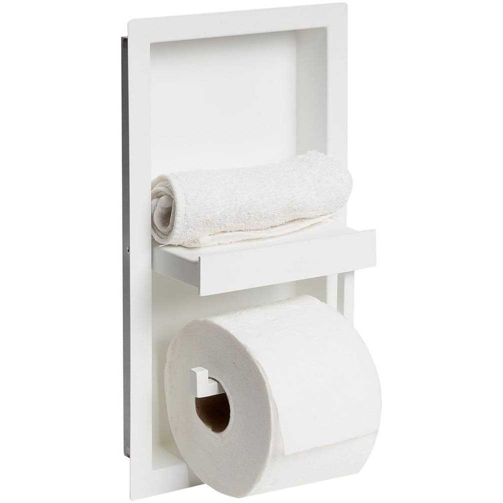 Alfi brand ABTPNP88-B Brushed PVD Stainless Steel Recessed Toilet Paper Holder Niche - Image 2