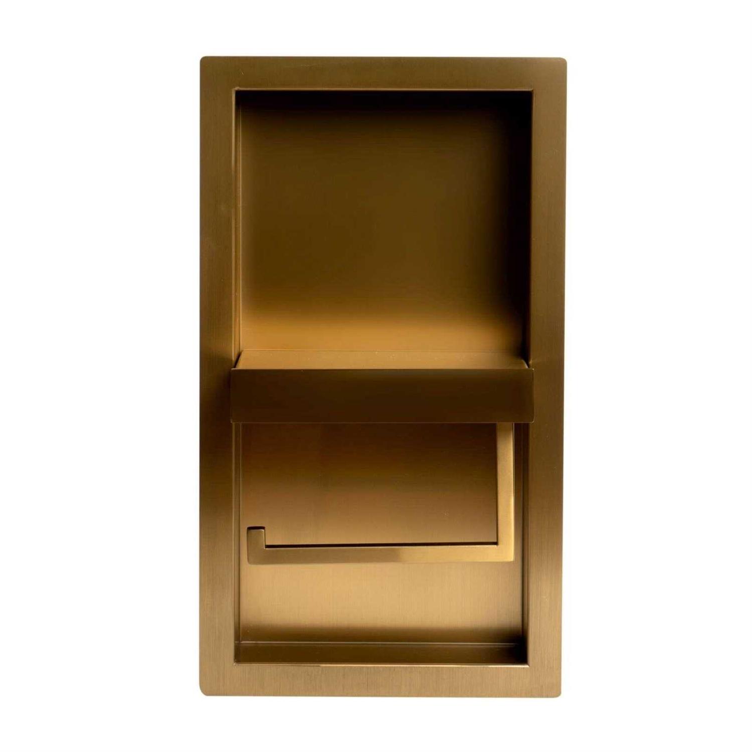 Alfi brand ABTPNP88-B Brushed PVD Stainless Steel Recessed Toilet Paper Holder Niche