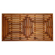 Nordic Style Teak Oiled Double Framed Shower/Bath Mat 39 x 19