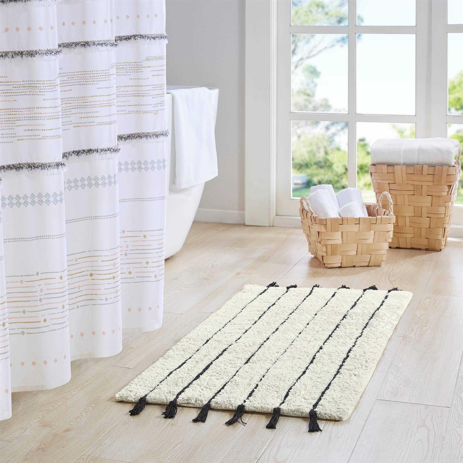 Arbor Stripe Tassel Cotton Tufted Rug INK+IVY - Image 5