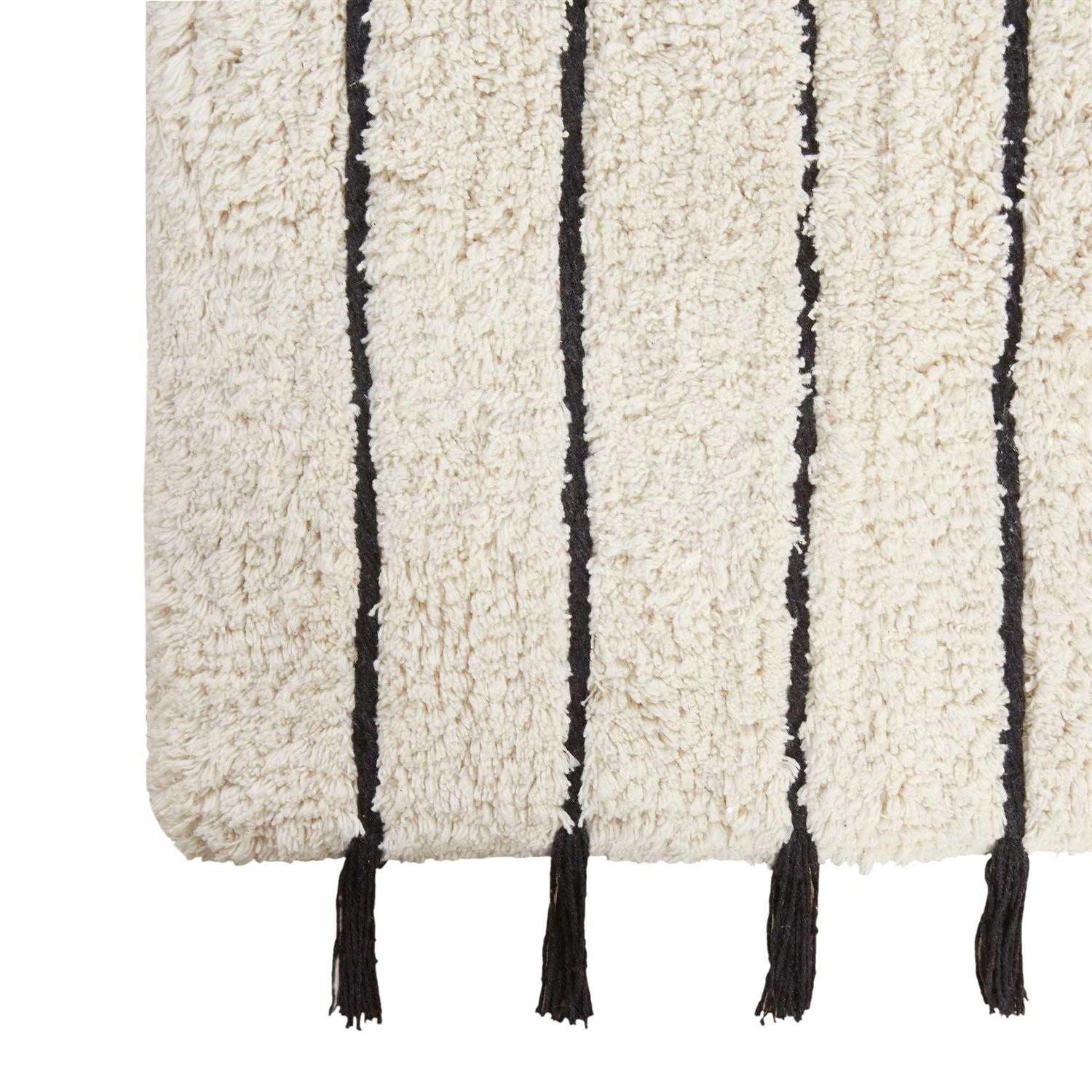 Arbor Stripe Tassel Cotton Tufted Rug INK+IVY - Image 2