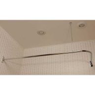 Randolph Morris Shower Curtain Rod 48 X 66 Corner L-Ring RMN4866-CP