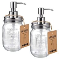 Amolliar Mason Jar Soap Dispensers Rustproof Stainless Steel Lid &pump