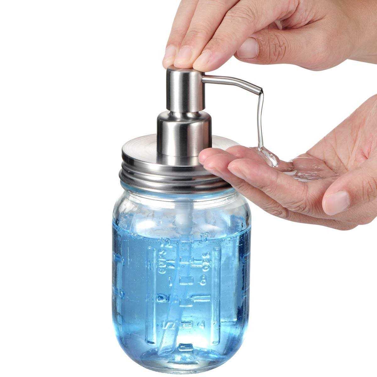 Amolliar Mason Jar Soap Dispensers Rustproof Stainless Steel Lid &pump - Image 2