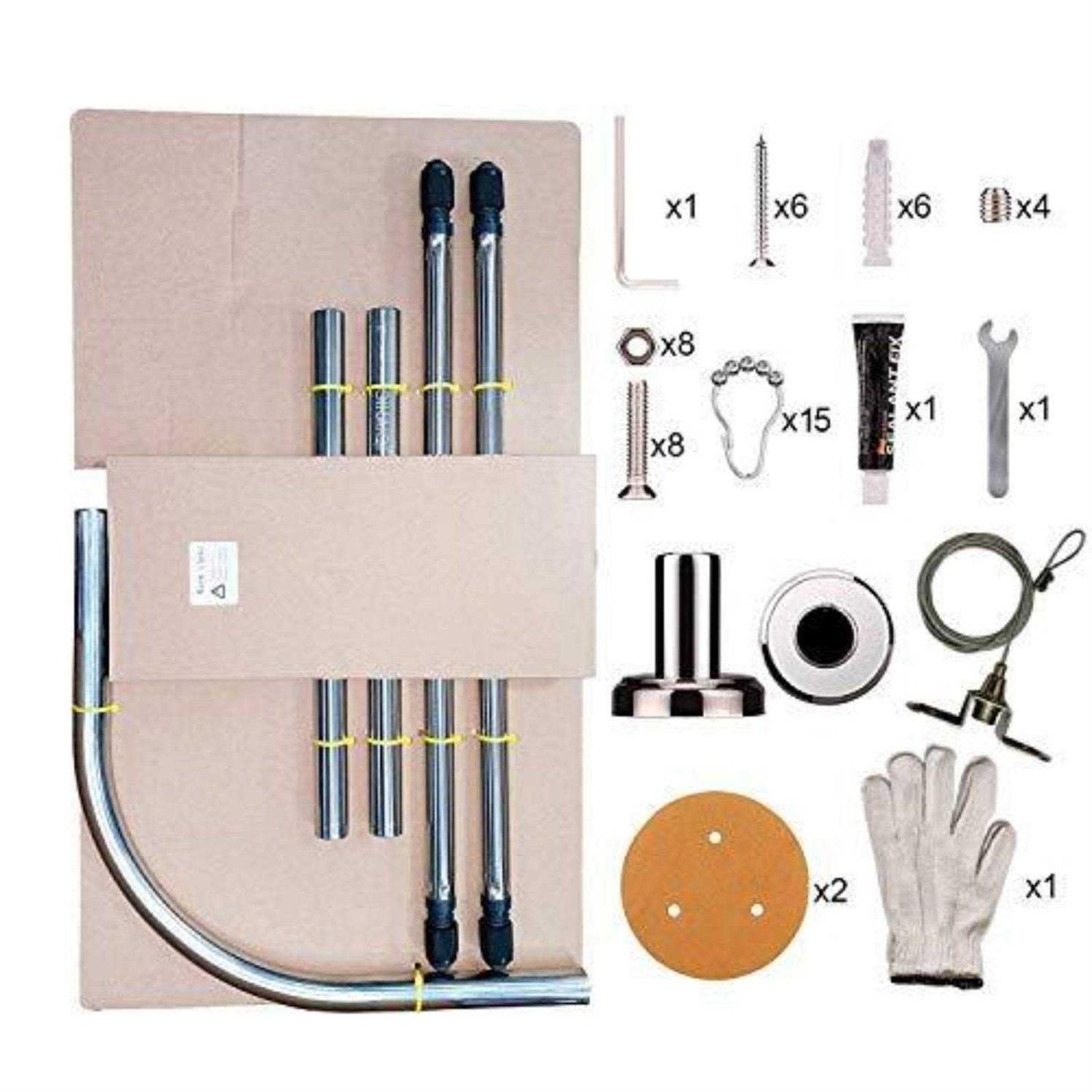 Sikaiqi Stretchable 304 Stainless Diamond Shaped Bathroom Bathtub Corner Shower Curtain Rod Rack - Image 2