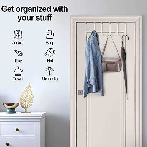 6 Pack Over The Door Hooks Sturdy Metal Single Over Door Hooks - Image 4
